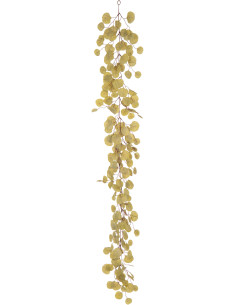 Grande Guirlande décorative Feuilles tombantes Hauteur 165 cm en Tissu Vert Avec paillettes Gloriva - 1