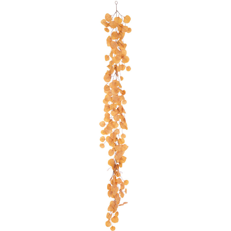 Grande Guirlande décorative Feuilles tombantes Hauteur 165 cm en Tissu Orange rouille Avec paillettes Gloriva - 1