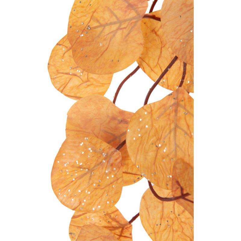 Grande Guirlande décorative Feuilles tombantes Hauteur 165 cm en Tissu Orange rouille Avec paillettes Gloriva - 2