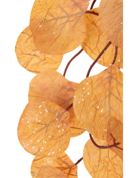 Grande Guirlande décorative Feuilles tombantes Hauteur 165 cm en Tissu Orange rouille Avec paillettes Gloriva - 2