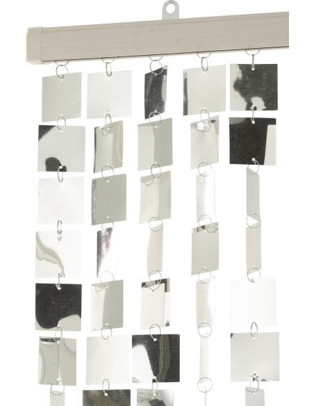 Rideau de porte déco Carrés 120x200 en PVC Argenté Brillant Disco - 2