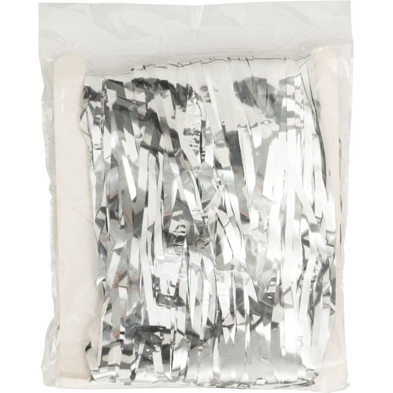 Rideau de porte déco Franges 200x500 en Vinyle Argenté Brillant Disco - 2
