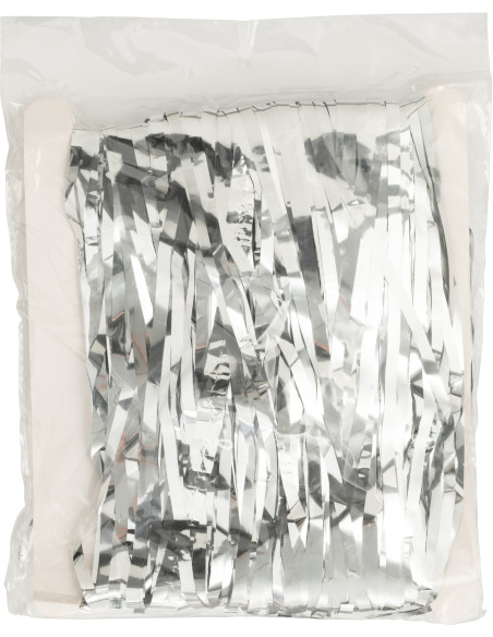 Rideau de porte déco Franges 200x500 en Vinyle Argenté Brillant Disco - 2