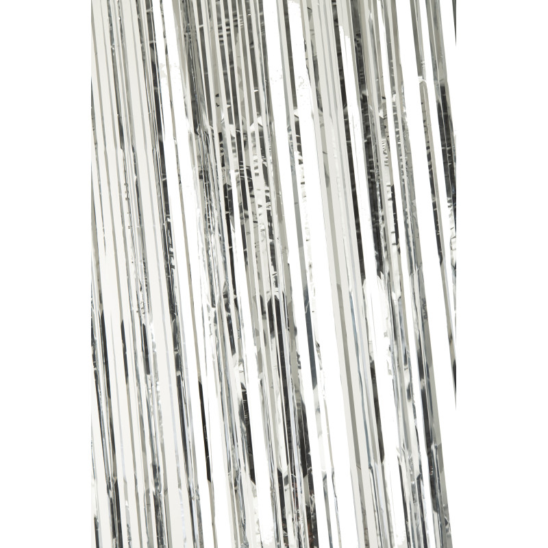 Rideau de porte déco Franges 200x500 en Vinyle Argenté Brillant Disco - 4