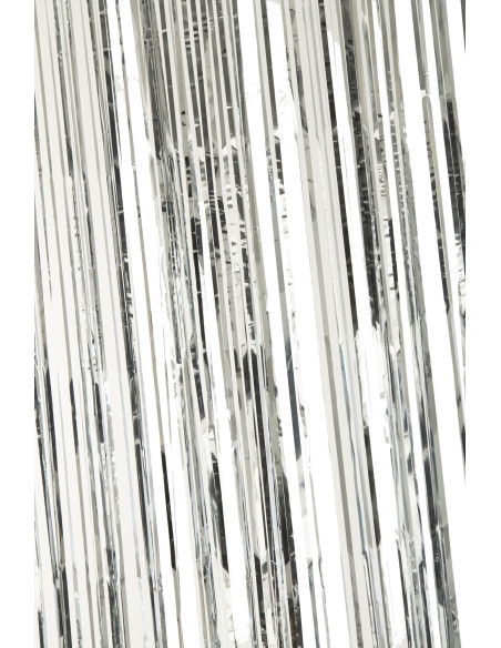 Rideau de porte déco Franges 200x500 en Vinyle Argenté Brillant Disco - 4