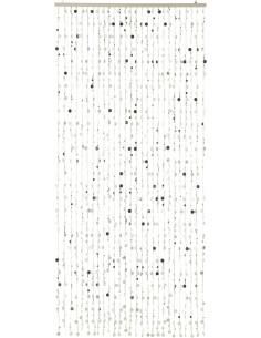 Rideau de porte déco Ronds 90x200 en Plastique Argenté Brillant Disco - 1