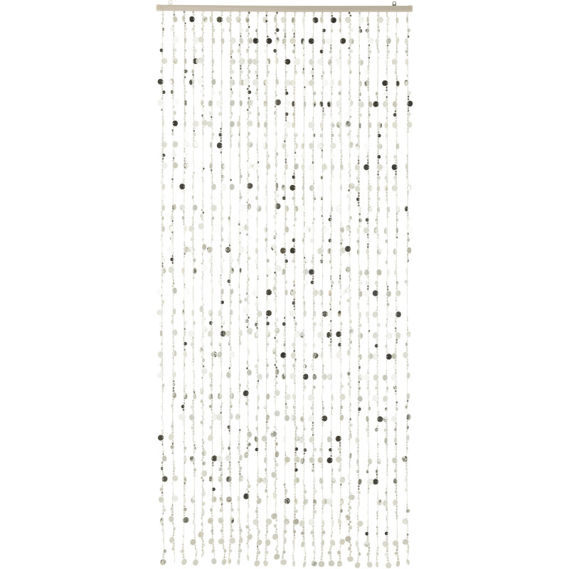 Rideau de porte déco Ronds 90x200 en Plastique Argenté Brillant Disco - 1