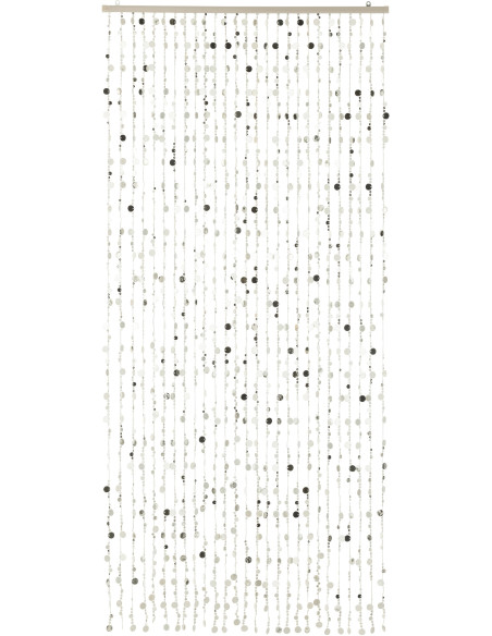 Rideau de porte déco Ronds 90x200 en Plastique Argenté Brillant Disco - 1