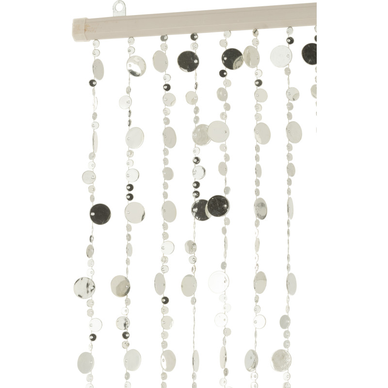 Rideau de porte déco Ronds 90x200 en Plastique Argenté Brillant Disco - 2