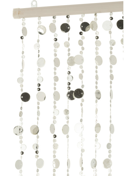 Rideau de porte déco Ronds 90x200 en Plastique Argenté Brillant Disco - 2