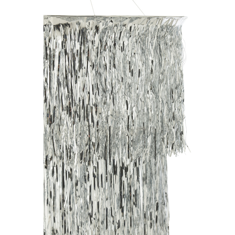 Abat-jour pour suspension Franges Hauteur 80 cm en Vinyle Argenté Brillant Disco - 2