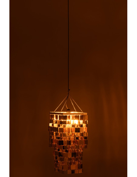 Abat-jour pour suspension Carrés Hauteur 60 cm en PVC Doré Brillant Disco - 3