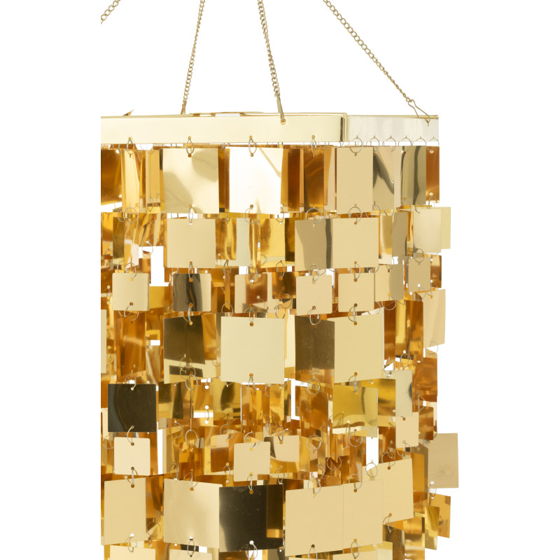 Abat-jour pour suspension Carrés Hauteur 60 cm en PVC Doré Brillant Disco - 4