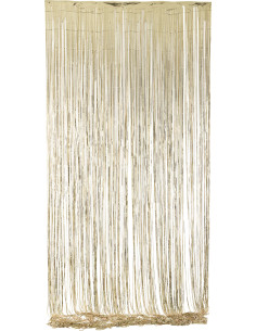 Rideau de porte déco Franges 200x500 en Vinyle Doré Brillant Disco - 1