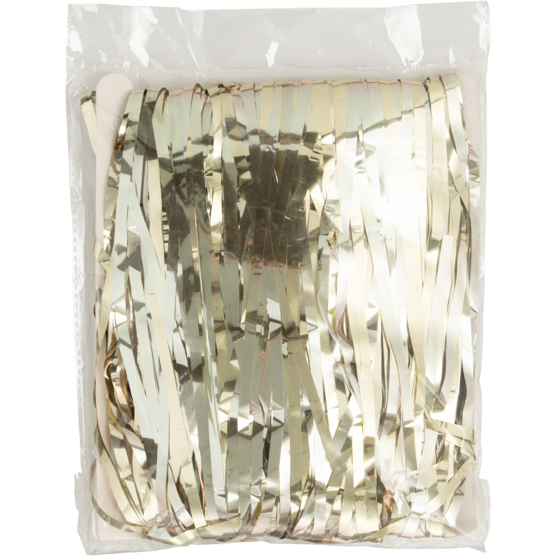 Rideau de porte déco Franges 200x500 en Vinyle Doré Brillant Disco - 2