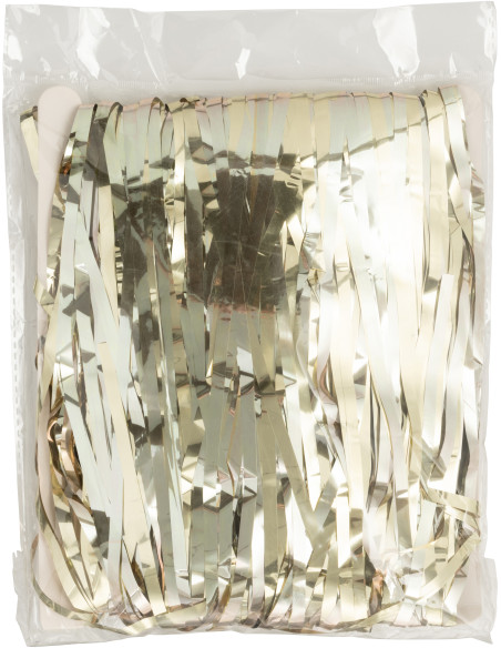 Rideau de porte déco Franges 200x500 en Vinyle Doré Brillant Disco - 2