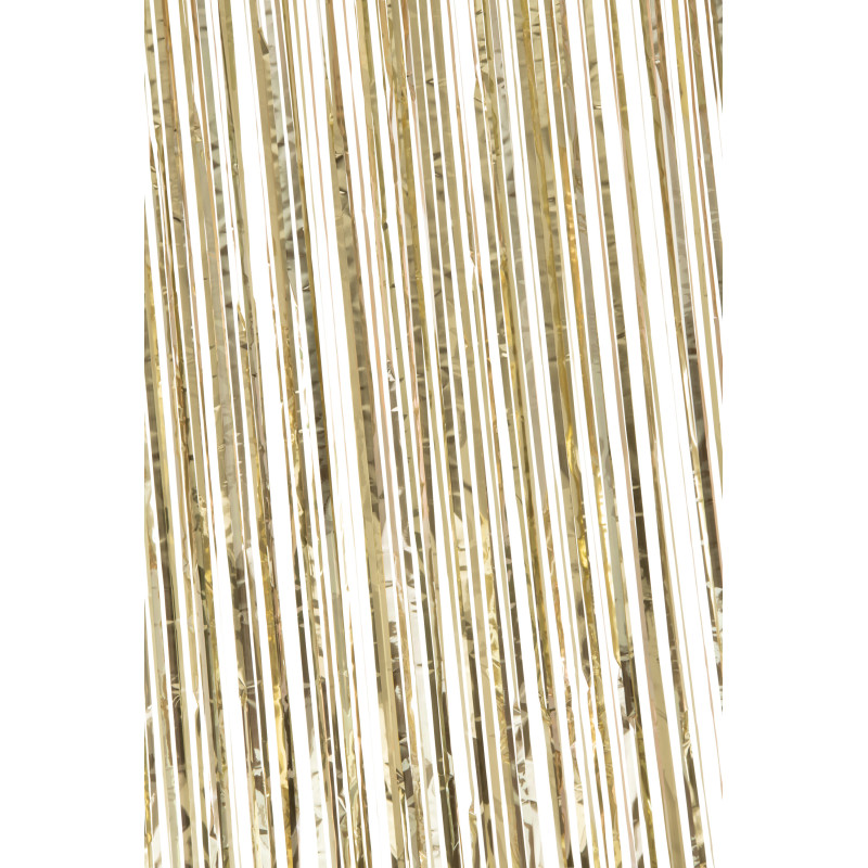 Rideau de porte déco Franges 200x500 en Vinyle Doré Brillant Disco - 4