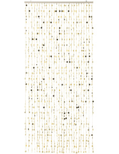 Rideau de porte déco Ronds 90x200 en Plastique Doré Brillant Disco - 1