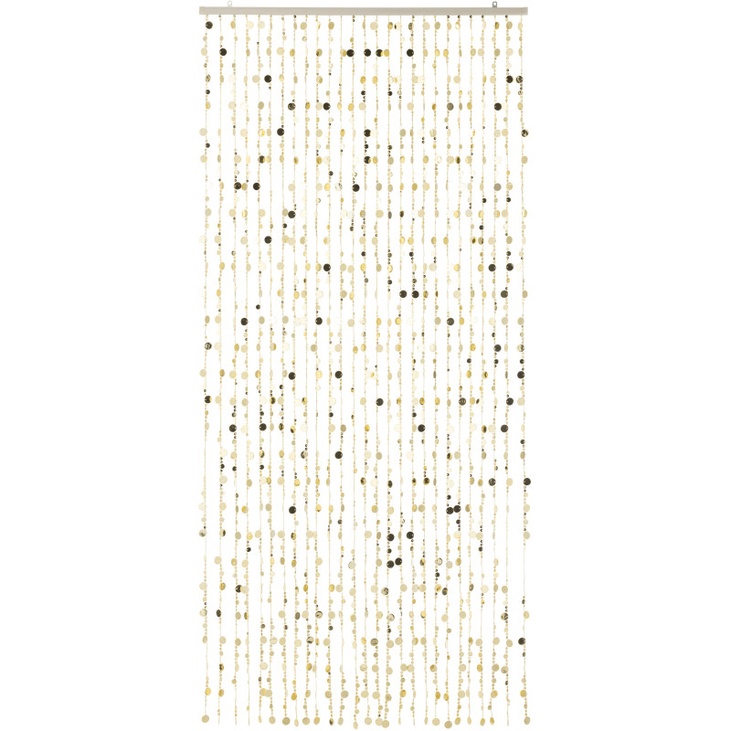 Rideau de porte déco Ronds 90x200 en Plastique Doré Brillant Disco - 1