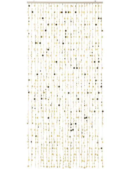 Rideau de porte déco Ronds 90x200 en Plastique Doré Brillant Disco - 1