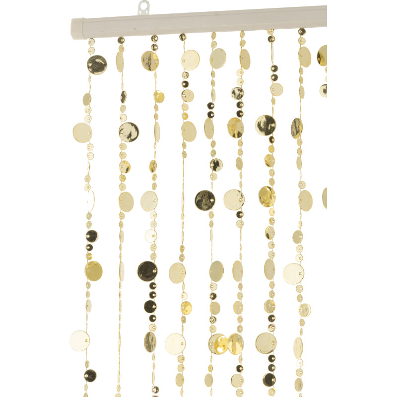Rideau de porte déco Ronds 90x200 en Plastique Doré Brillant Disco - 2