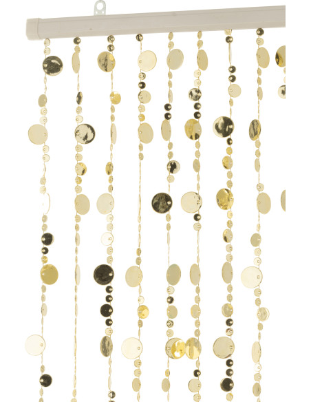 Rideau de porte déco Ronds 90x200 en Plastique Doré Brillant Disco - 2