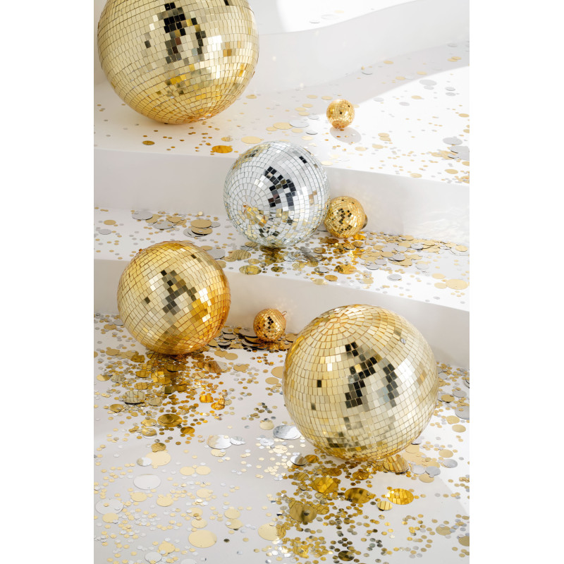 Petite Boule à facettes Disco 25 cm en Miroir Doré Sparkys - 2