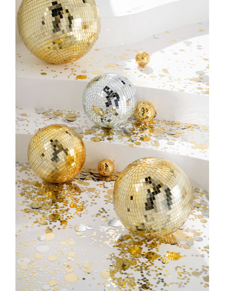 Boule à facettes Disco 30 cm en Miroir Doré Sparkys - 2
