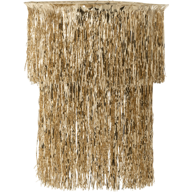 Abat-jour pour suspension Franges Hauteur 80 cm en Vinyle Doré Brillant Disco - 1