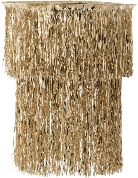 Abat-jour pour suspension Franges Hauteur 80 cm en Vinyle Doré Brillant Disco - 1