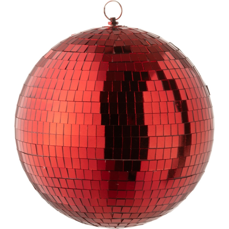 Petite Boule à facettes Disco 25 cm en Miroir Rouge Sparkys - 1