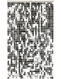 Rideau de porte déco Carrés 120x200 en PVC Noir Brillant Disco - 1