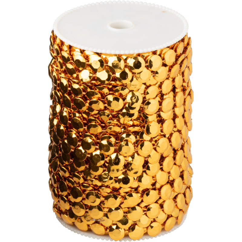 Rouleau de Guirlande Sequins ronds 30 mètres en Plastique Cuivré Glitino - 2