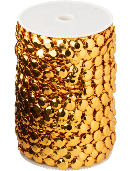 Rouleau de Guirlande Sequins ronds 30 mètres en Plastique Cuivré Glitino - 2