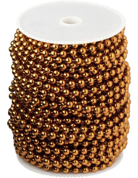 Rouleau de Guirlande Perles rondes 25 mètres en Plastique Marron Brillant Glitino - 2