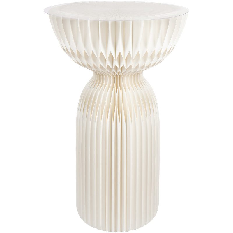 Sellette haute originale pliante Ronde en Papier Blanc cassé Acrylique Transparent Origia - 1