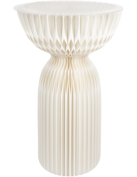 Sellette haute originale pliante Ronde en Papier Blanc cassé Acrylique Transparent Origia - 1