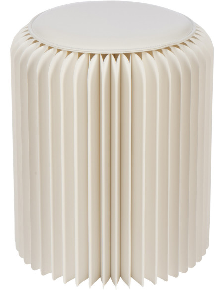 Tabouret pouf original pliant en Papier Blanc cassé Origia - 1