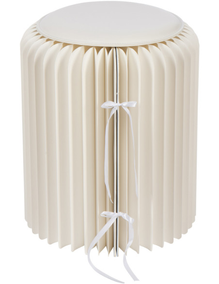 Tabouret pouf original pliant en Papier Blanc cassé Origia - 4