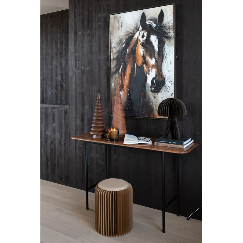 Tabouret pouf original pliant en Papier Marron camel Origia - 2