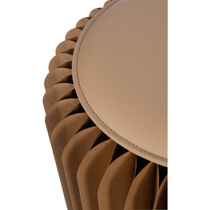 Tabouret pouf original pliant en Papier Marron camel Origia - 5
