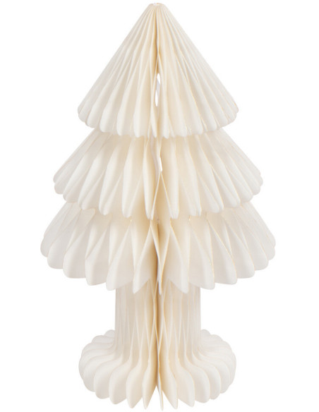 Sapin de Noël déco pliable Hauteur 30 cm en Papier Blanc cassé Papyria J-Line - 1
