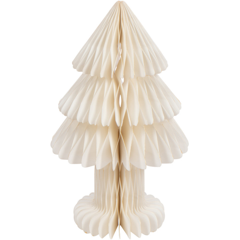 Sapin de Noël déco pliable Hauteur 40 cm en Papier Blanc cassé Papyria - 1