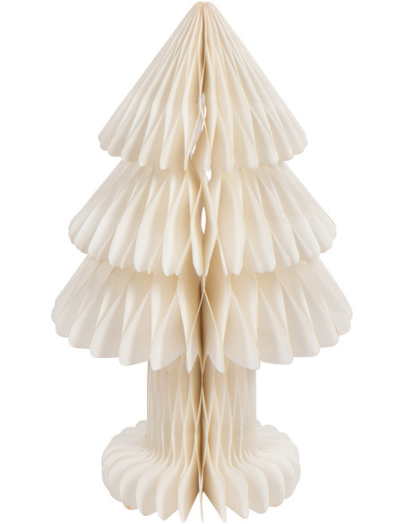 Sapin de Noël déco pliable Hauteur 40 cm en Papier Blanc cassé Papyria - 1