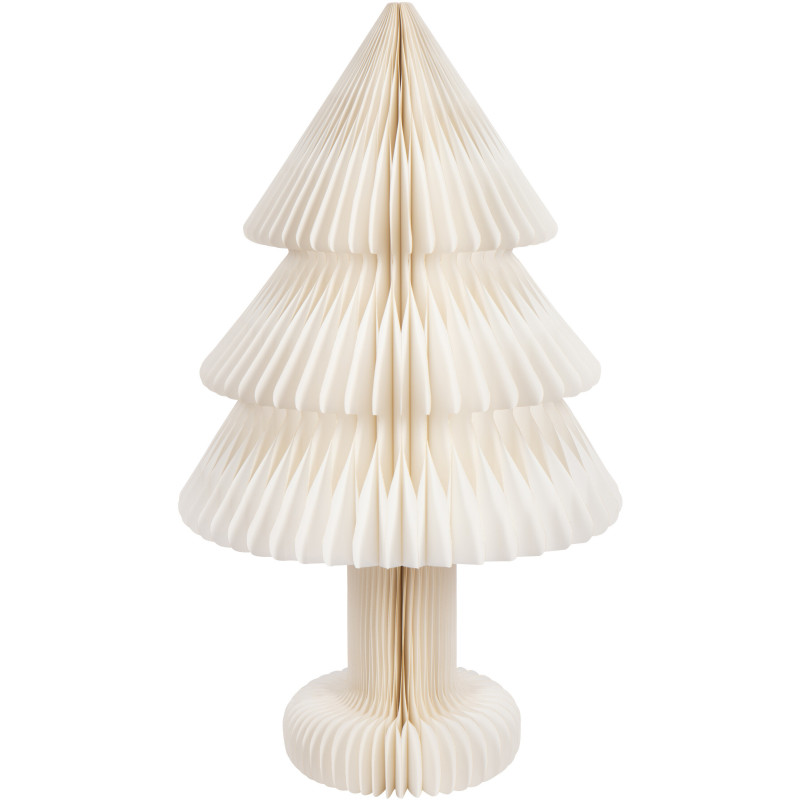 Grand Sapin de Noël XL déco pliable Hauteur 100 cm en Papier Blanc cassé Papyria - 1