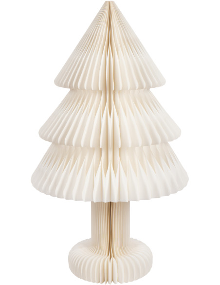 Grand Sapin de Noël XL déco pliable Hauteur 100 cm en Papier Blanc cassé Papyria - 1