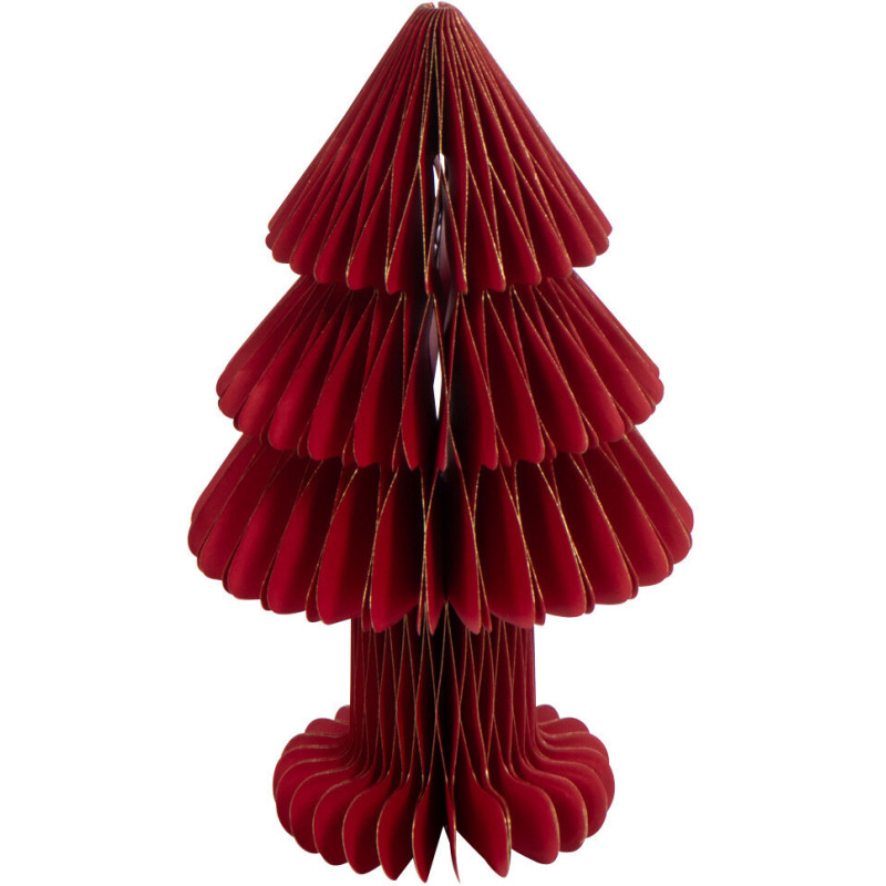 Sapin de Noël déco pliable Hauteur 30 cm en Papier Rouge Papyria - 1