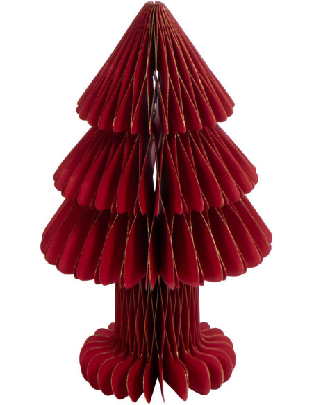 Sapin de Noël déco pliable Hauteur 30 cm en Papier Rouge Papyria - 1