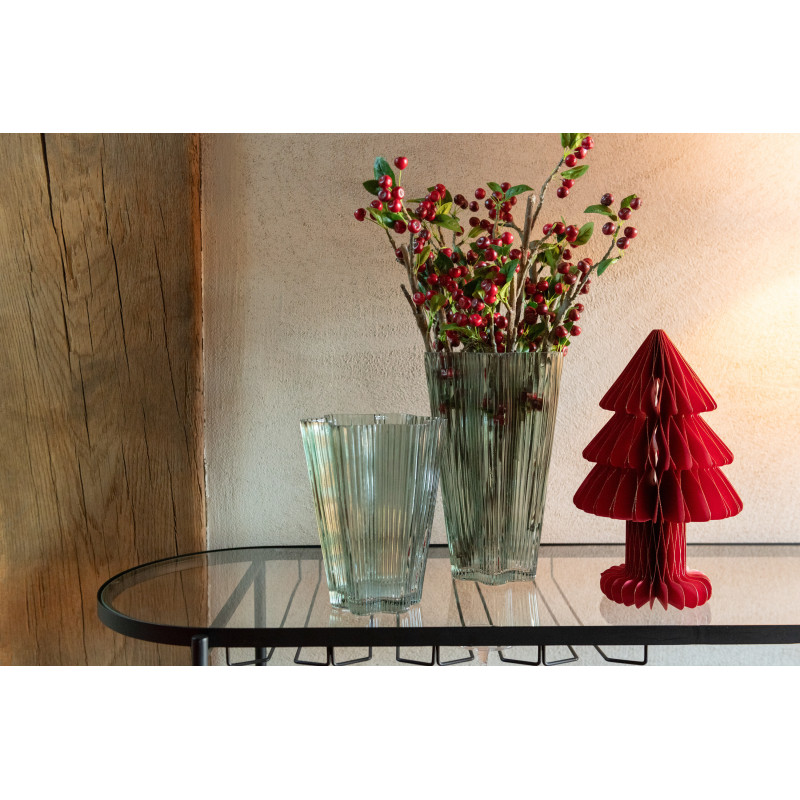 Sapin de Noël déco pliable Hauteur 30 cm en Papier Rouge Papyria - 2