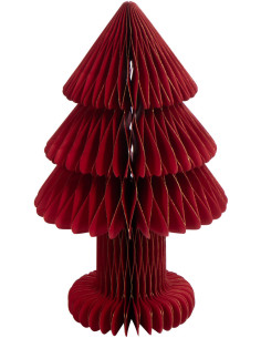 Sapin de Noël déco pliable Hauteur 40 cm en Papier Rouge Papyria - 1